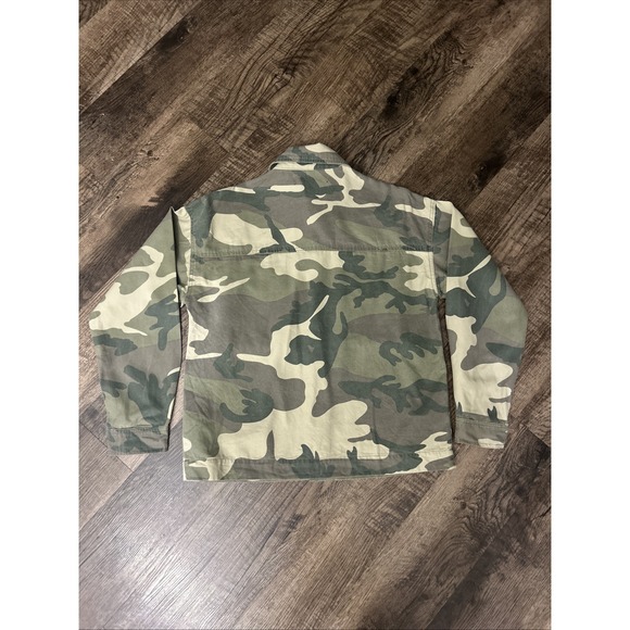 Camouflage Women's Oversized‎ Shirt Jacket Shacket Women's Small 100% Cotton - Picture 11 of 14